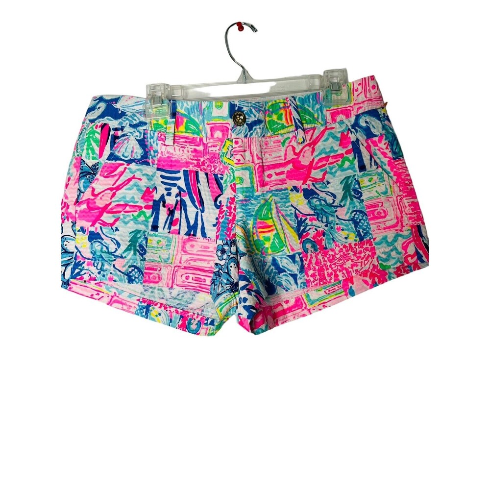 Women’s Lilly Pulitzer Shorts Pop Up Summer Remix Patch Walsh Shorts Sz 8 HTF